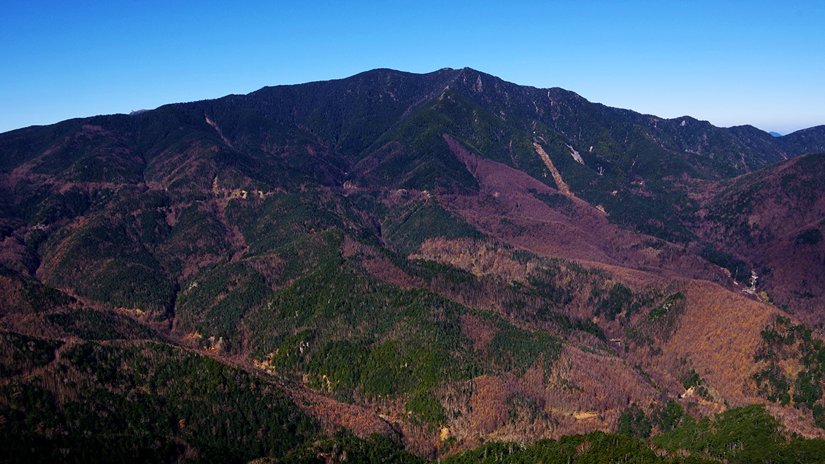 黒金山から眺めた国師ヶ岳