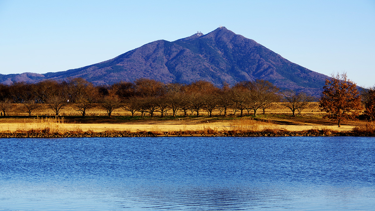 母子島遊水地から眺めた筑波山