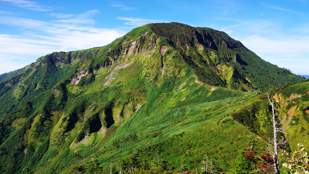 神楽ヶ峰から眺めた苗場山